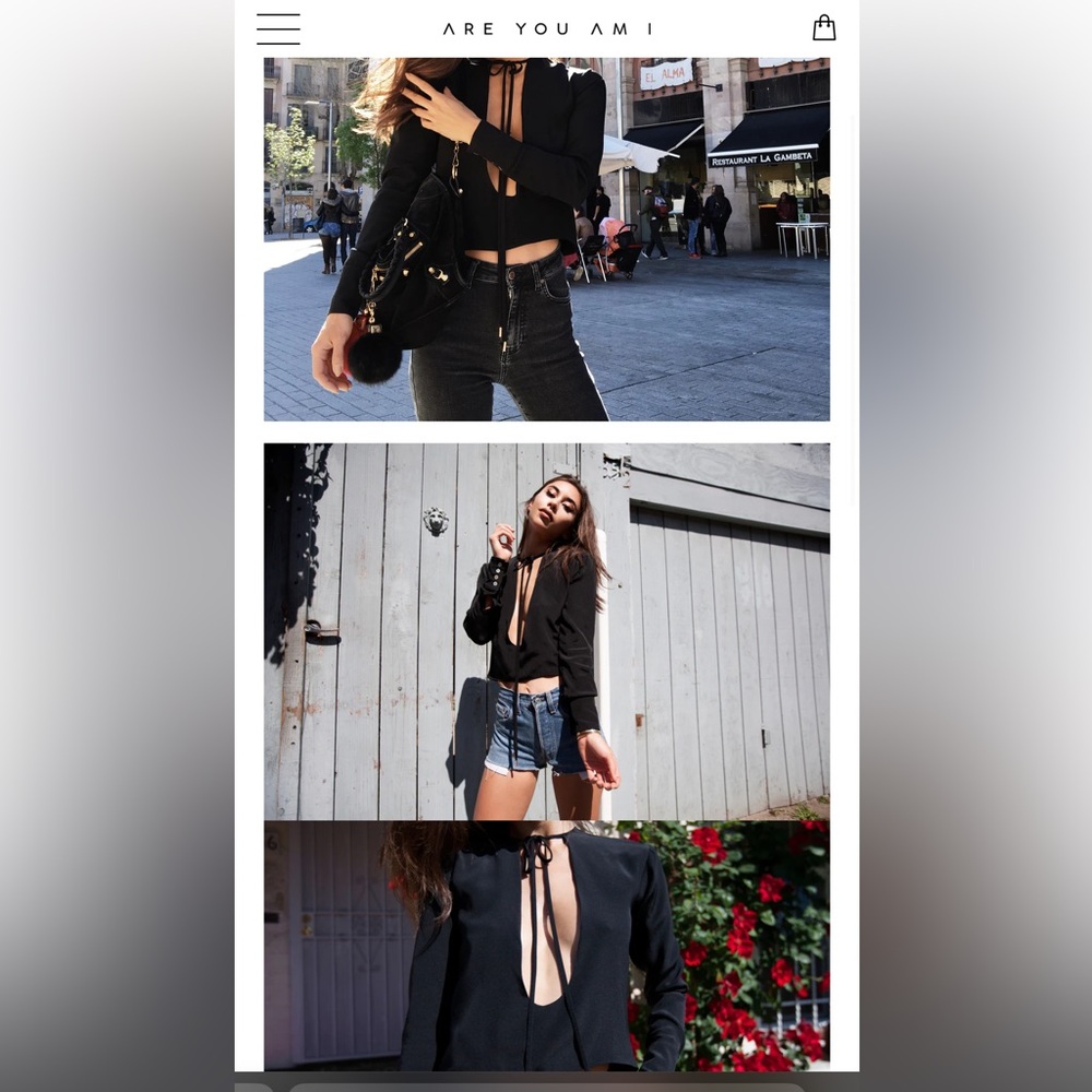 ARE YOU AM I NEVA BLOUSE BLACK